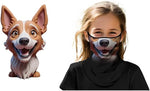 Braga Cuello Tubular para niños Animal Perro Disfraz Halloween Máscara Cara Ski Snowboard Buff Deporte 