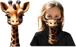Braga Cuello orejeras para niños Animal jirafa Disfraz Halloween Máscara Cara Ski Snowboard Buff Deporte 