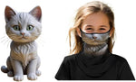 Braga Cuello Tubular para niños Animal gato Disfraz Halloween Máscara Cara Ski Snowboard Buff Deporte 