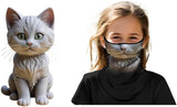 Braga Cuello Tubular para niños Animal gato Disfraz Halloween Máscara Cara Ski Snowboard Buff Deporte 