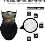Braga Cuello Tubular para niños Animal gato Disfraz Halloween Máscara Cara Ski Snowboard Buff Deporte 