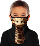 Braga Cuello orejeras para niños Animal jirafa Disfraz Halloween Máscara Cara Ski Snowboard Buff Deporte 