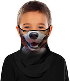 Braga Cuello Tubular para niños Animal Perro Disfraz Halloween Máscara Cara Ski Snowboard Buff Deporte 