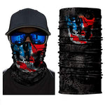 Braga Cuello Tubular para adultos Skull Skeleton Calavera Disfraz Halloween Máscara Cara Ski Snowboard Buff Deporte Bandera Estado Unidos USA Flag