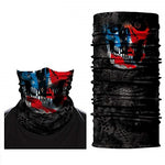 Braga Cuello Tubular para adultos Skull Skeleton Calavera Disfraz Halloween Máscara Cara Ski Snowboard Buff Deporte Bandera Estado Unidos USA Flag