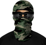 Pasamontañas Balaclava para adultos  Disfraz Halloween Máscara Cara Ski Snowboard Buff Deporte Camuflaje Verde
