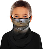 Braga Cuello Tubular para niños Animal gato Disfraz Halloween Máscara Cara Ski Snowboard Buff Deporte 