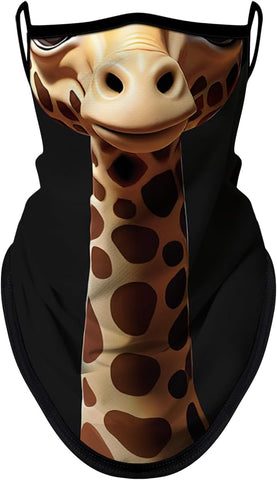 Braga Cuello orejeras para niños Animal jirafa Disfraz Halloween Máscara Cara Ski Snowboard Buff Deporte 