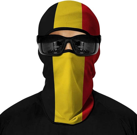 Pasamontañas Balaclava para adultos Skull Skeleton Calavera Feliz Dia de Los Muertos Mexico Disfraz Halloween Máscara Cara Ski Snowboard Buff Deporte Bandera Bélgica Belgium Flag Belgium