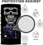 Braga Cuello Tubular para adultos Skull Skeleton Calavera Doctor Disfraz Halloween Máscara Cara Ski Snowboard Buff Deporte