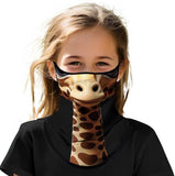 Braga Cuello orejeras para niños Animal jirafa Disfraz Halloween Máscara Cara Ski Snowboard Buff Deporte 