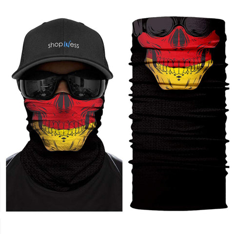 Braga Cuello Tubular para adultos Skull Skeleton Calavera Bandera Alemania Germany Flag