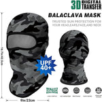 Pasamontañas Balaclava para adultos  Disfraz Halloween Máscara Cara Ski Snowboard Buff Deporte Camuflaje Gris