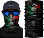 Braga Cuello Tubular para adultos Skull Skeleton Calavera Bandera Mexico Mexican Flag 