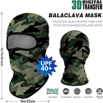 Pasamontañas Balaclava para adultos  Disfraz Halloween Máscara Cara Ski Snowboard Buff Deporte Camuflaje Verde