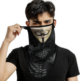 Pañuelo Bandana Orejeras Braga Cuello Tubular para adultos Disfraz Halloween Máscara Cara Ski Snowboard Buff Deporte Personaje Vendetta Money Heist La Casa de papel