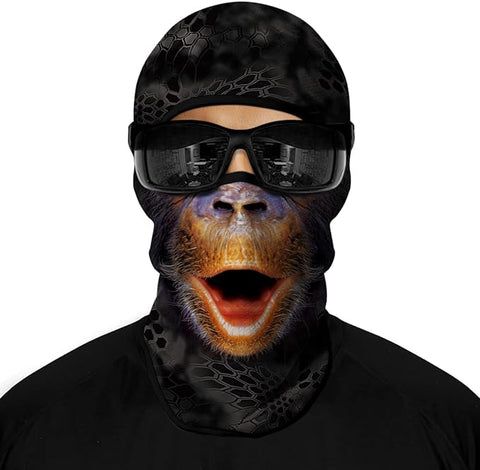 Pasamontañas Balaclava para adultos Disfraz Halloween Máscara Cara Ski Snowboard Buff Deporte Animal Mono Monkey Chimpanzee Planeta de los Simios Planet of the Apes