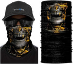 Braga Cuello Tubular para adultos Skull Skeleton Calavera Dorada Feliz Dia de Los Muertos Mexico Disfraz Halloween Máscara Cara Ski Snowboard Buff Deporte 