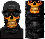 Braga Cuello Tubular para adultos Skull Skeleton Calavera Fuego Disfraz Halloween Máscara Cara Ski Snowboard Buff Deporte 