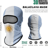 Pasamontañas Balaclava para adultos Skull Skeleton Calavera Feliz Dia de Los Muertos Mexico Disfraz Halloween Máscara Cara Ski Snowboard Buff Deporte Bandera Argentina Argentinian Flag Argentina