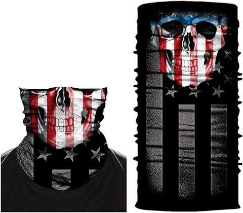 Braga Cuello Tubular para adultos Skull Skeleton Calavera Feliz Dia de Los Muertos Mexico Disfraz Halloween Máscara Cara Ski Snowboard Buff Deporte Bandera Estados Unidos USA Flag United States