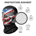 Pasamontañas Balaclava para adultos Skull Skeleton Calavera Feliz Dia de Los Muertos Mexico Disfraz Halloween Máscara Cara Ski Snowboard Buff Deporte Bandera EEUU USA Flag