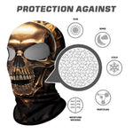 Pasamontañas Balaclava para adultos Skull Skeleton Calavera Dorada Feliz Dia de Los Muertos Mexico Disfraz Halloween Máscara Cara Ski Snowboard Buff Deporte 