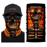 Braga Cuello Tubular para adultos Skull Skeleton Calavera Llamas Disfraz Halloween Máscara Cara Ski Snowboard Buff Deporte