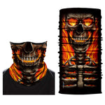 Braga Cuello Tubular para adultos Skull Skeleton Calavera Llamas Disfraz Halloween Máscara Cara Ski Snowboard Buff Deporte
