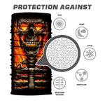 Braga Cuello Tubular para adultos Skull Skeleton Calavera Llamas Disfraz Halloween Máscara Cara Ski Snowboard Buff Deporte