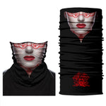 Braga Cuello Tubular para adultos Skull Doll Skeleton Calavera Muñeca Feliz Dia de Los Muertos Mexico Disfraz Halloween Máscara Cara Ski Snowboard Buff Deporte