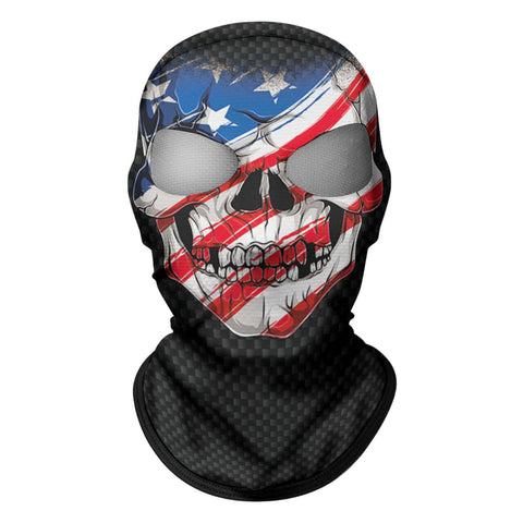 Pasamontañas Balaclava para adultos Skull Skeleton Calavera Feliz Dia de Los Muertos Mexico Disfraz Halloween Máscara Cara Ski Snowboard Buff Deporte Bandera EEUU USA Flag