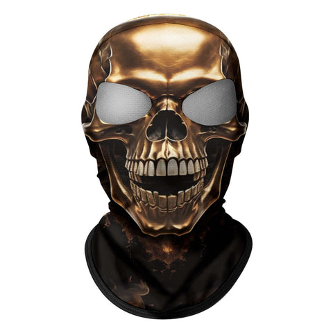 Pasamontañas Balaclava para adultos Skull Skeleton Calavera Dorada Feliz Dia de Los Muertos Mexico Disfraz Halloween Máscara Cara Ski Snowboard Buff Deporte 