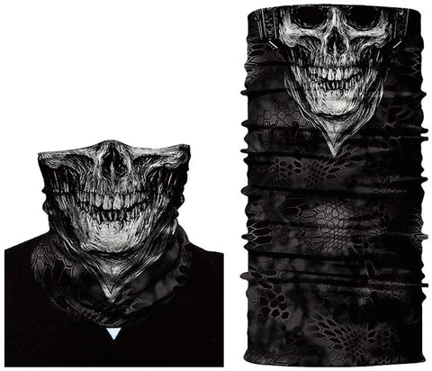 Braga Cuello Tubular para niños Skull Skeleton Calavera Disfraz Halloween Máscara Cara Ski Snowboard Buff Deporte