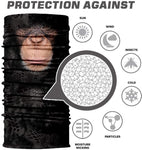 Braga Cuello Tubular Pañuelo para niños Chimpancé Planeta de los Simios Cesar Monos Animales Caesar Planet of the Apes