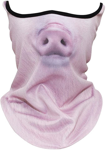 Braga Cuello Tubular para adultos Animal Cerdo Pig Máscara Cara Orejeras Ski Snowboard Buff Deporte