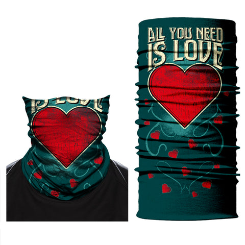 Braga Cuello Tubular Pañuelo para adultos Frase All You Need Is Love