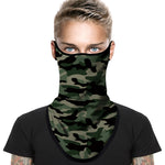 Braga Cuello Tubular para adultos Camuflaje Verde Máscara Cara Orejeras Ski Snowboard Buff Deporte