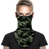 Braga Cuello Tubular para adultos Camuflaje Verde Máscara Cara Orejeras Ski Snowboard Buff Deporte