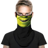 Pañuelo Bandana Orejeras Braga Cuello Tubular para adultos Disfraz Halloween Máscara Cara Ski Snowboard Buff Deporte Shrek