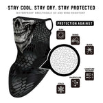 Braga Cuello Tubular para adultos Skull Skeleton Calavera Feliz Dia de Los Muertos Mexico Disfraz Halloween Máscara Cara Ski Snowboard Buff Deporte
