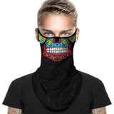 Braga Cuello Tubular para adultos Skull Skeleton Calavera Feliz Dia de Los Muertos Mexico Disfraz Halloween Máscara Cara Ski Snowboard Buff Deporte