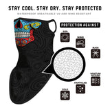 Braga Cuello Tubular para adultos Skull Skeleton Calavera Feliz Dia de Los Muertos Mexico Disfraz Halloween Máscara Cara Ski Snowboard Buff Deporte