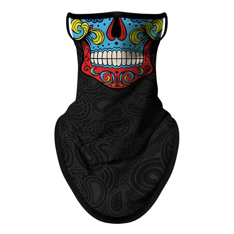 Braga Cuello Tubular para adultos Skull Skeleton Calavera Feliz Dia de Los Muertos Mexico Disfraz Halloween Máscara Cara Ski Snowboard Buff Deporte