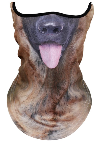Braga Cuello Tubular para adultos Disfraz Halloween Máscara Cara Ski Snowboard Buff Deporte Animal Perro Pastor Alemán