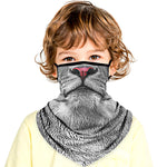 Pañuelo Bandana Orejeras Braga Cuello Tubular para niños Disfraz Halloween Máscara Cara Ski Snowboard Buff Deporte Animal Tigre Gris