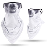Braga Cuello Tubular para niños Animal Perro Blanco Máscara Cara Orejeras Ski Snowboard Buff Deporte
