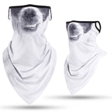 Braga Cuello Tubular para niños Animal Perro Blanco Máscara Cara Orejeras Ski Snowboard Buff Deporte