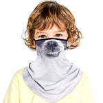 Braga Cuello Tubular para niños Animal Perro Blanco Máscara Cara Orejeras Ski Snowboard Buff Deporte