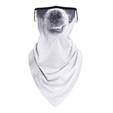Braga Cuello Tubular para niños Animal Perro Blanco Máscara Cara Orejeras Ski Snowboard Buff Deporte
